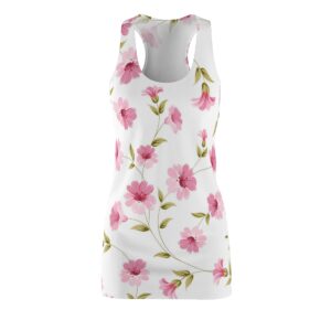 White With Pink Flowers Dress