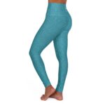 Textured Turquoise Yoga Pants