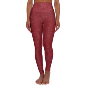 Dark Red High Waisted Yoga Pants