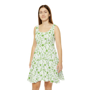 Green Floral Skater Dress