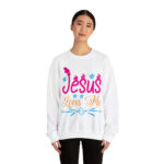 Jesus Loves Me White Crewneck Sweatshirt