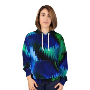 Abstract Glitch Effect Mix Color Pullover Hoodie